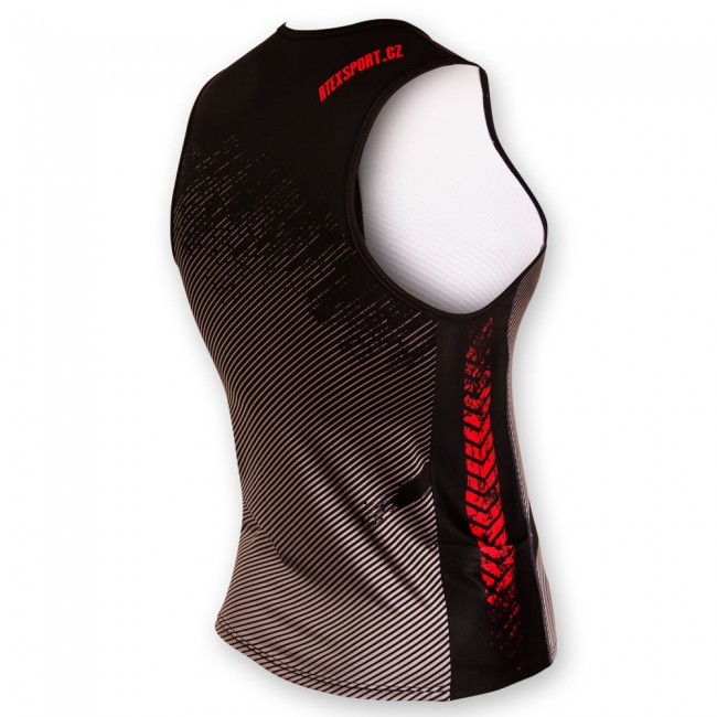 Triatlonový top TAVIS RUSTY červený s bočnými vreckami