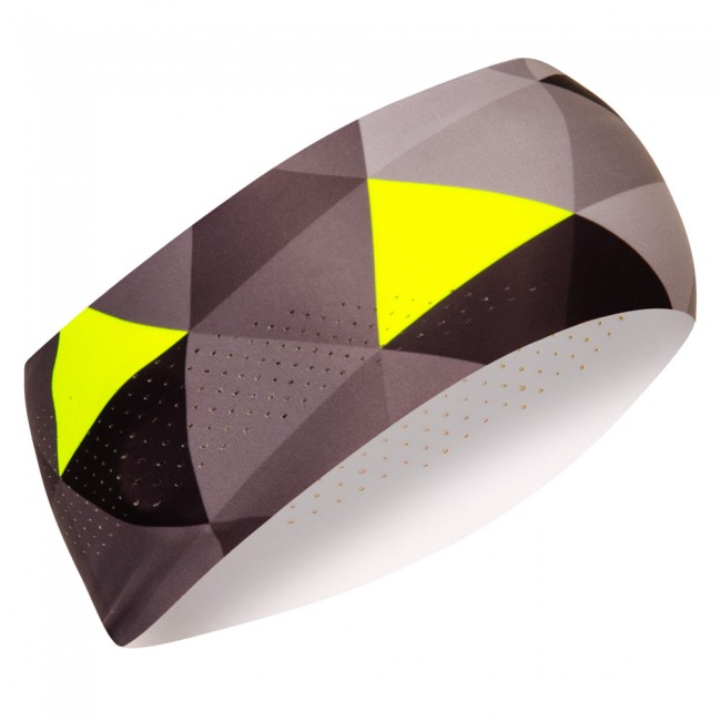 Bežecká široká čelenka GRID šedá/fluo Bežecká široká čelenka GRID šedá/fluo