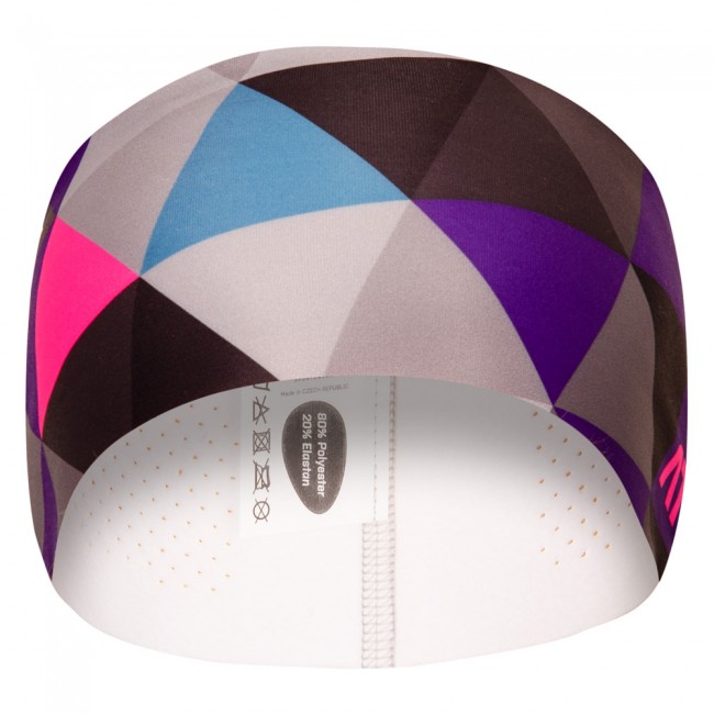 Bežecká široká čelenka GRID šedá/viacfarebná Bežecká široká čelenka GRID šedá/viacfarebná