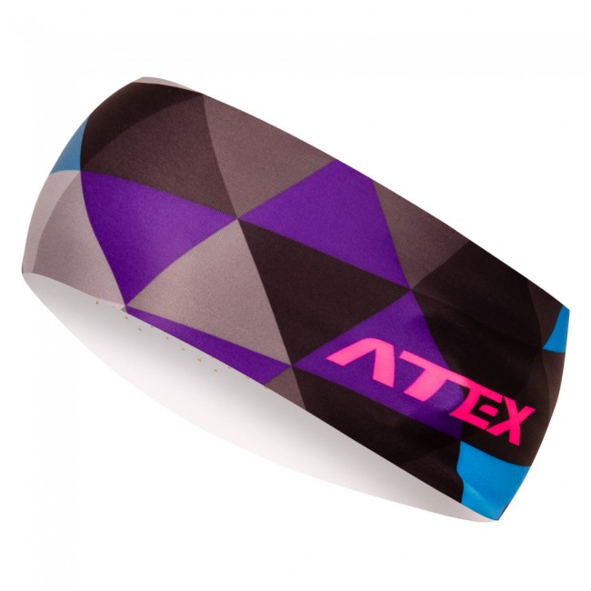 Bežecká široká čelenka GRID šedá/viacfarebná Bežecká široká čelenka GRID šedá/viacfarebná