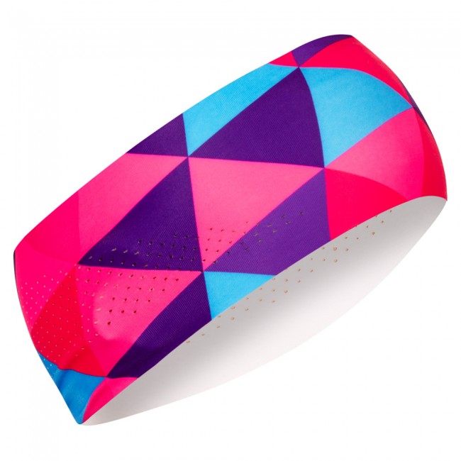 Bežecká široká čelenka GRID ružová Bežecká široká čelenka GRID ružová