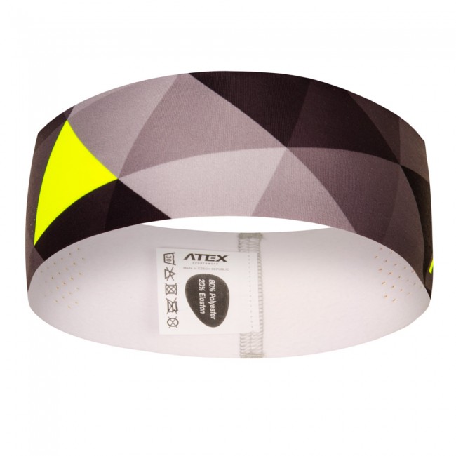 Atletická úzka čelenka GRID šedá/fluo Atletická úzka čelenka GRID šedá/fluo