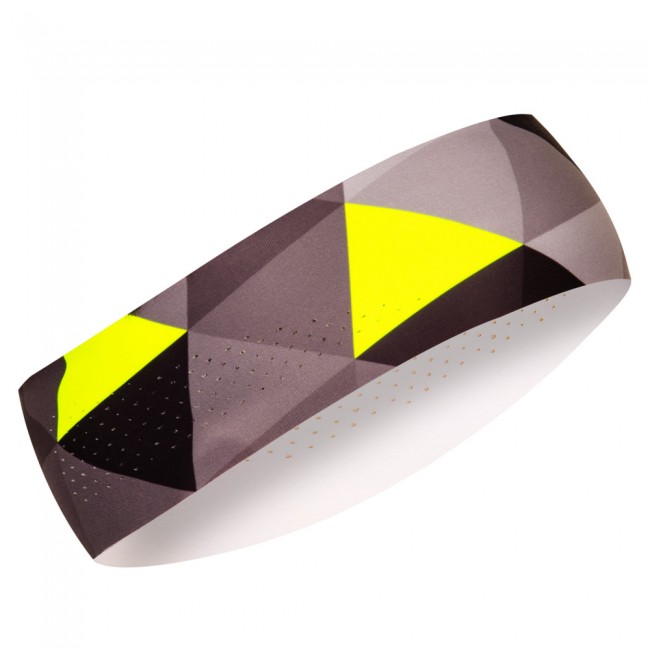 Atletická úzka čelenka GRID šedá/fluo Atletická úzka čelenka GRID šedá/fluo