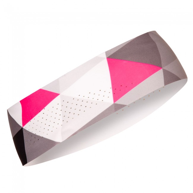 Atletická úzka čelenka GRID šedá/ružová Atletická úzka čelenka GRID šedá/ružová