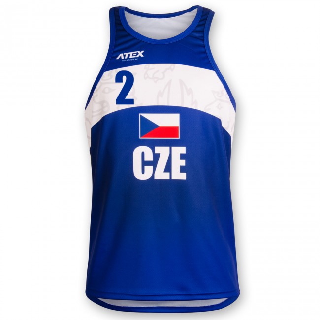 Beachvolejbalový dres PŘEMEK, modrý #2 Beachvolejbalový dres PŘEMEK, modrý #2