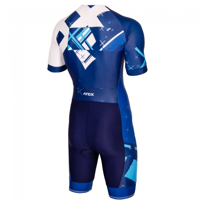 Triatlonová kombinéza CROSS BLUE s krátkymi rukávmi Triatlonová kombinéza CROSS BLUE s krátkymi rukávmi