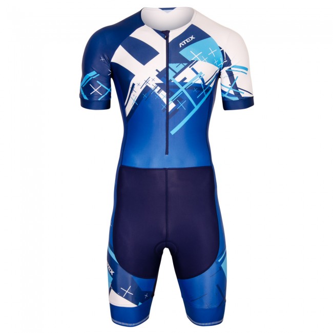 Triatlonová kombinéza CROSS BLUE s krátkymi rukávmi Triatlonová kombinéza CROSS BLUE s krátkymi rukávmi