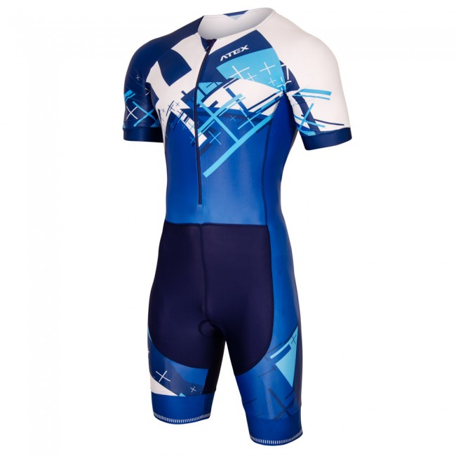 Triatlonová kombinéza CROSS BLUE s krátkymi rukávmi Triatlonová kombinéza CROSS BLUE s krátkymi rukávmi